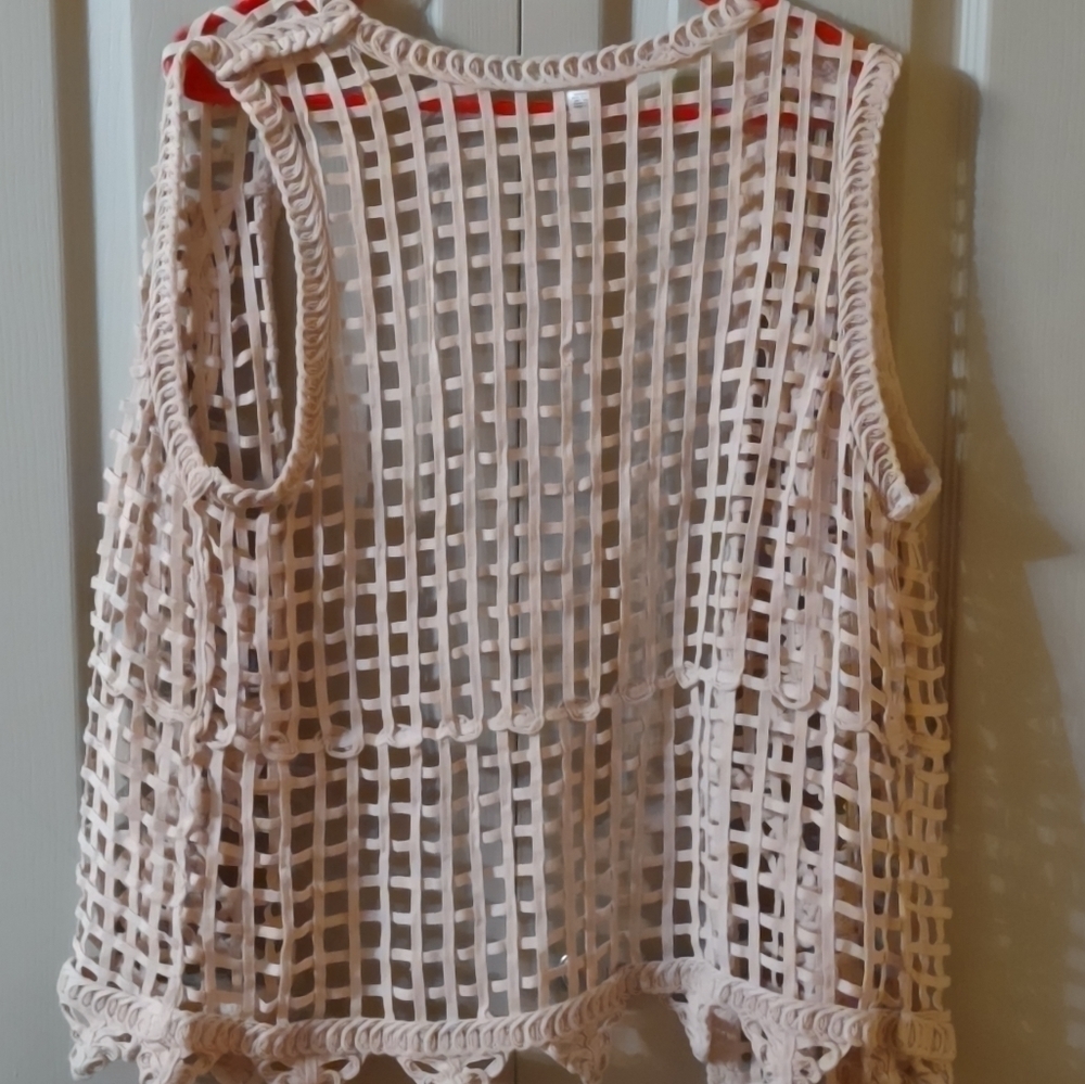 Cato Womens Open Front White Crochet Cottage Core Boho Size XL Beautiful! - Picture 4 of 7